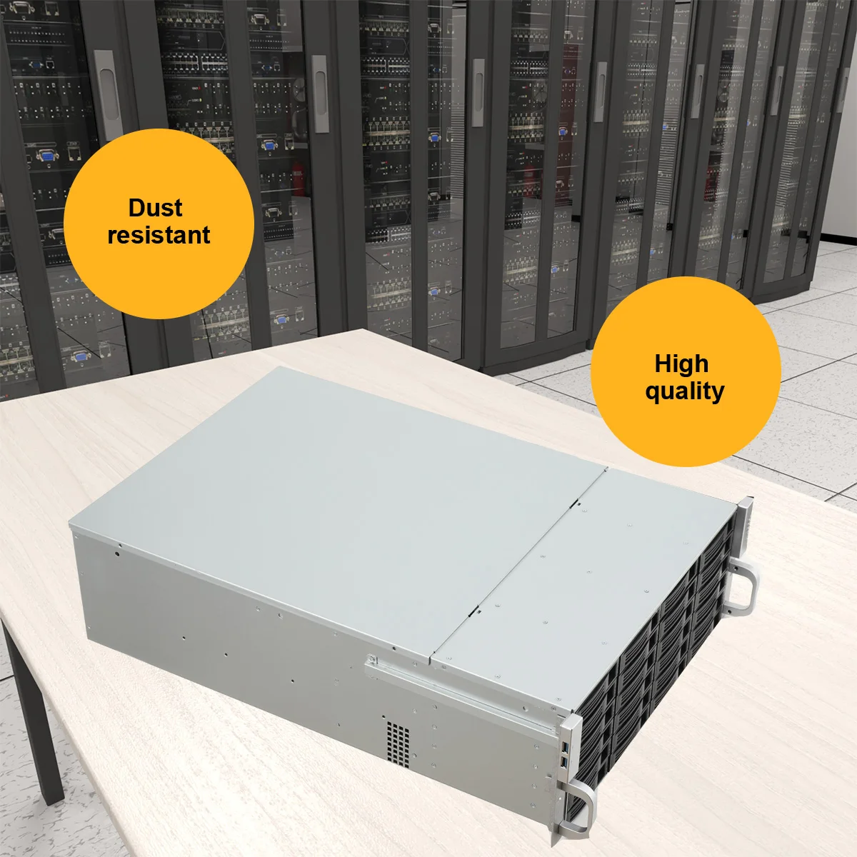 هيكل خادم القرص 4u 24 مع توسيع لوحة الكترونية معززة ومراوح تبريد محمل كروي وقابلة للتبديل السريع وتخصيص رف التوصيل الساخن