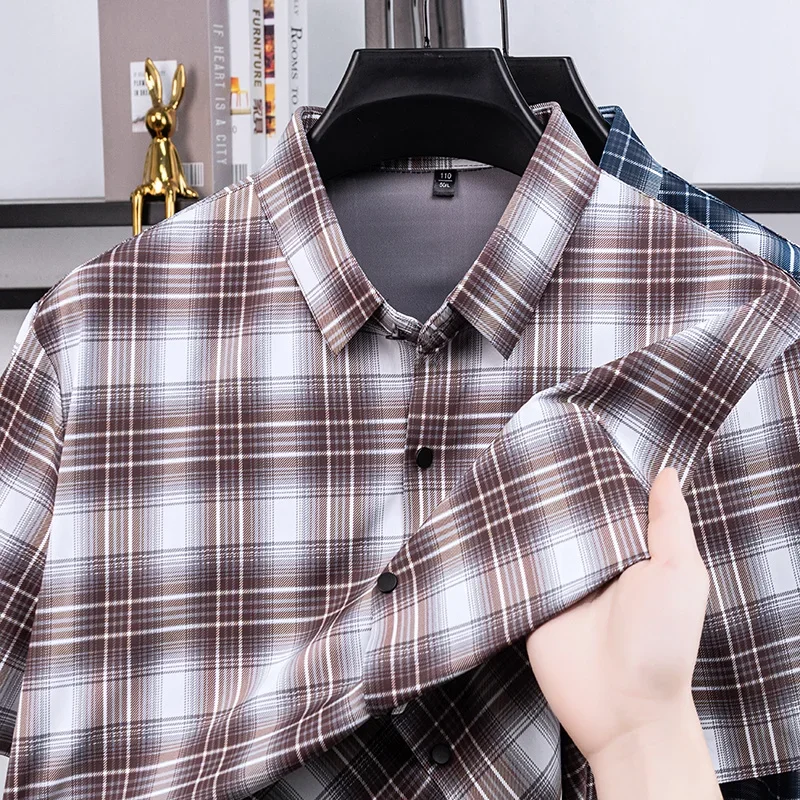 

Mens Plaid Pattern Short Sleeve Shirts Summer Casual Breathable Moisture Wicking Tops for Men Office Daily Wear