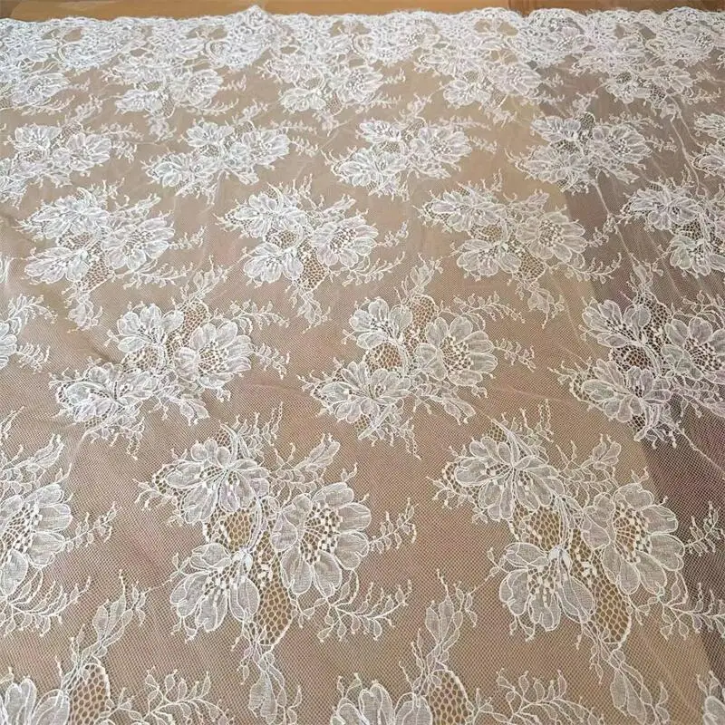 

Ткань из кружева с вышивкой ручной работы 3M для свадебных платьев, белая кружевная ткань для шитья своими руками. Роскошные дизайнерские ткани.