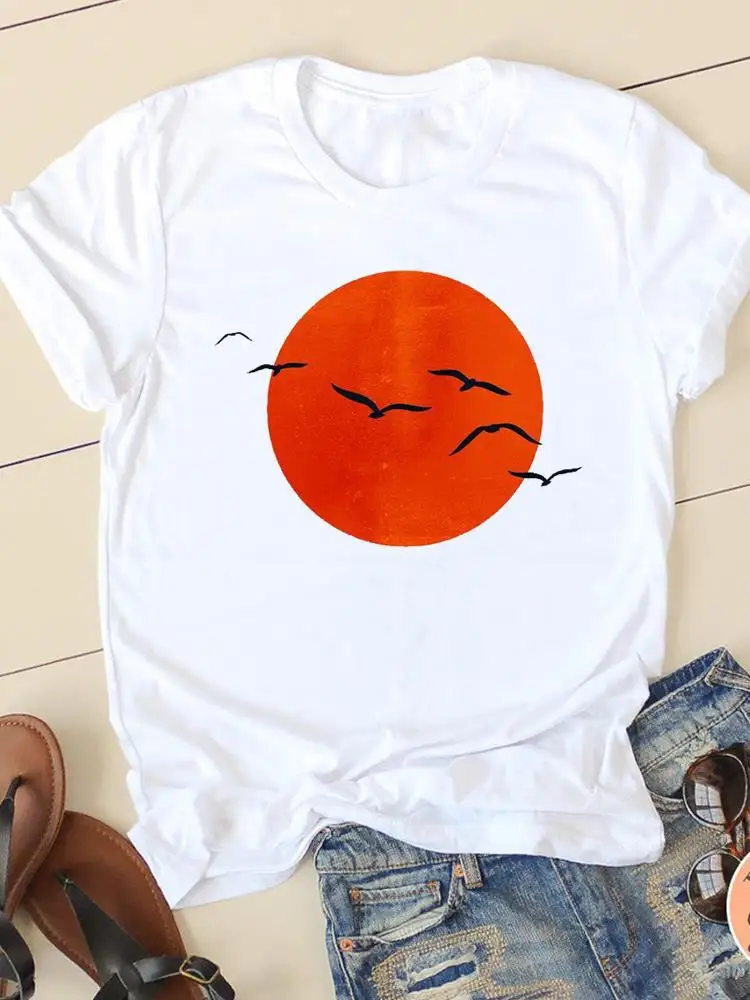 Love Simple Printed European and American Clothing Shirt Short Sleeve T-shirt Tops  Oversized T Shirt  Women Clothes image 5