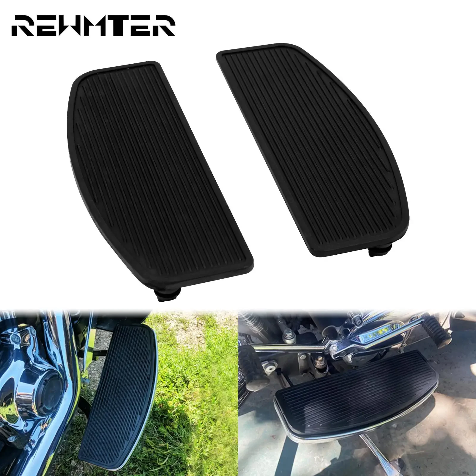 

Motorcycle Front Driver Rider Floorboards Footboard Pedal Footpegs Inserts For Harley Touring Electra Glide FLHR Softail Fat Boy