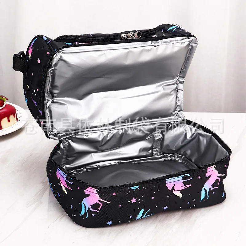 Thickened Lunch Bag Cute Portable Children\'s Bento Bag Outdoor Waterproof Picnic Insulated Lunch Box Keep Cold Ice Pack