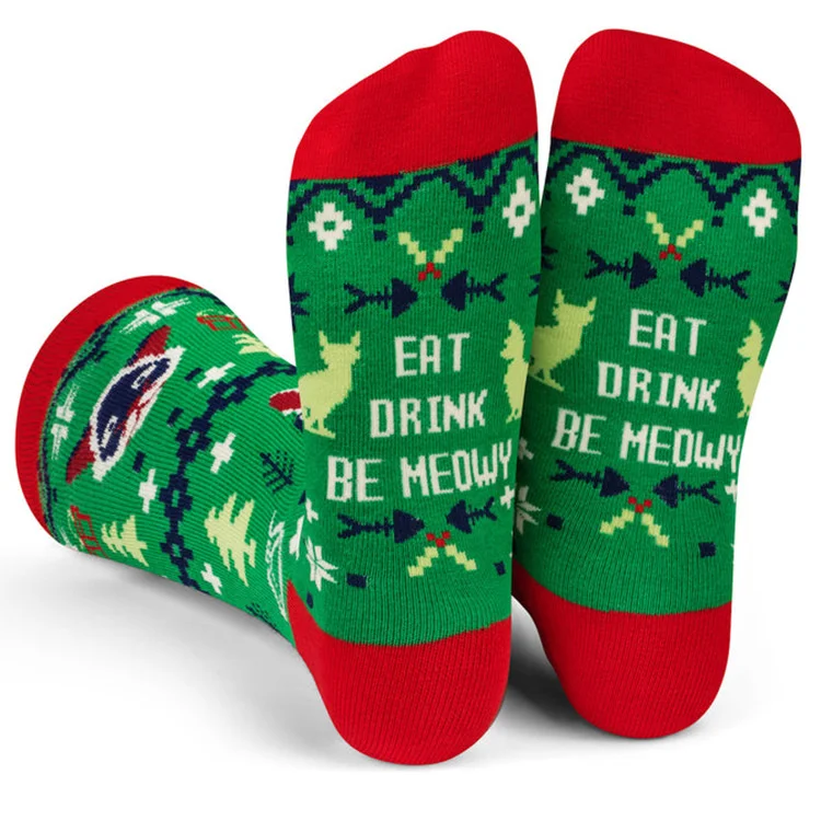 Christmas Tree Snow Elk Gift Cotton Happy Men Socks New 2022 Autumn Winter Christmas woman Socks Funny New Year Santa Claus