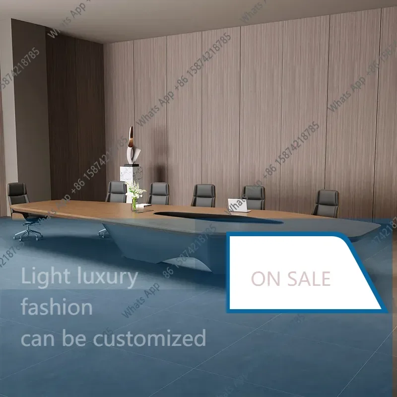 

nR-M5 Light Luxury High-end Conference Room Table Walnut Conference Table Simple Modern Rectangular Negotiation Table