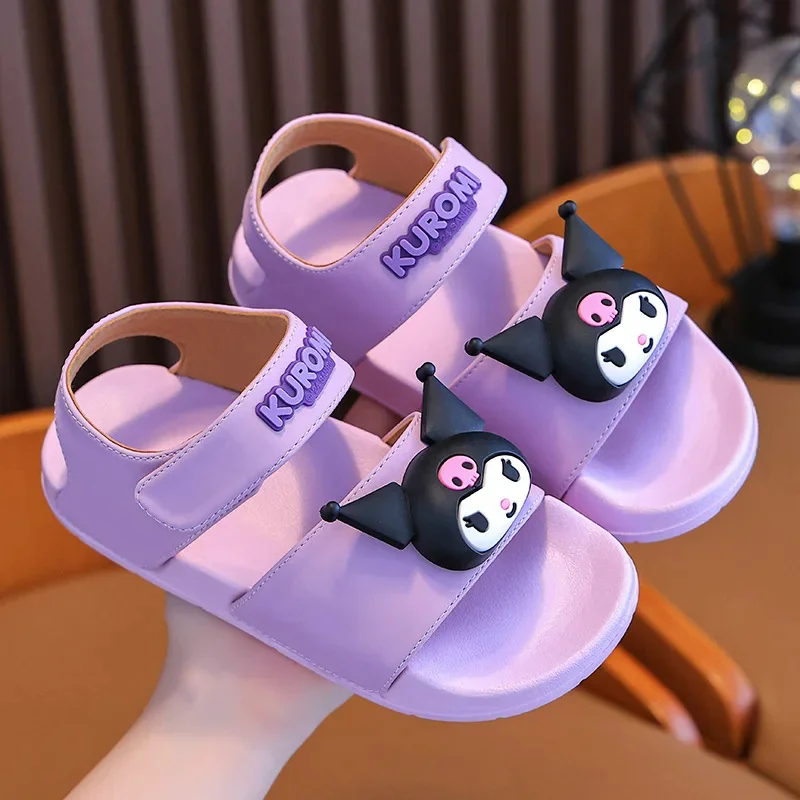 

2024 Sanrio My Melody Children Sandals Kawaii Anime Kuromi Cinnamoroll Slipper Girl Heart Summer Sweet Cute Babys Shoes Kid Gift