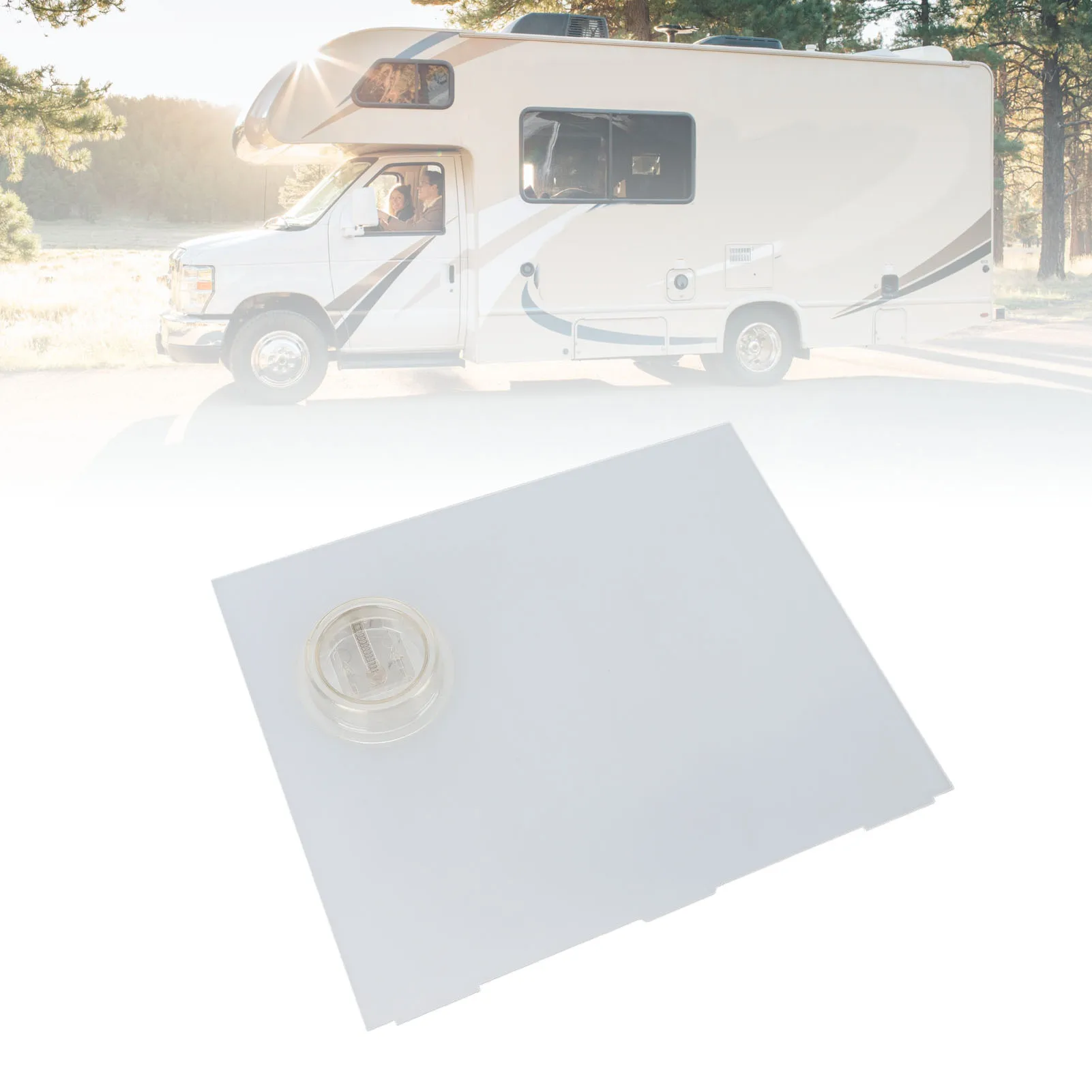 12inch X 9.75inch Replacement RV Screen Door Slider Panel 239061 Plastic Clear Slide Panel with Push Down Knob Opener 239061