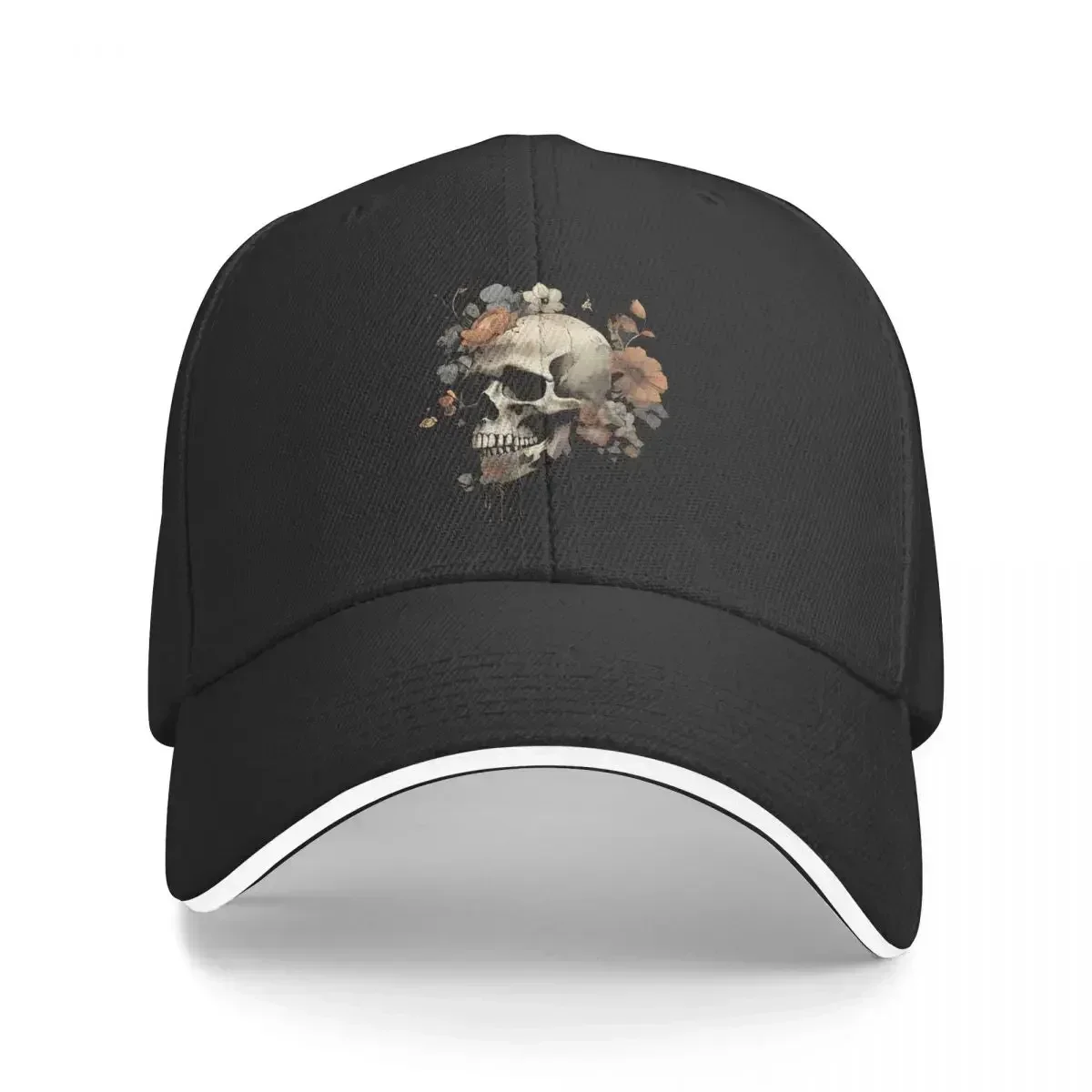 New Floral Skull Skeleton Halloween Baseball Cap Fashion Boho Graphic Sandwich Cap Men Women Adjustable Caps Hat Outdoor