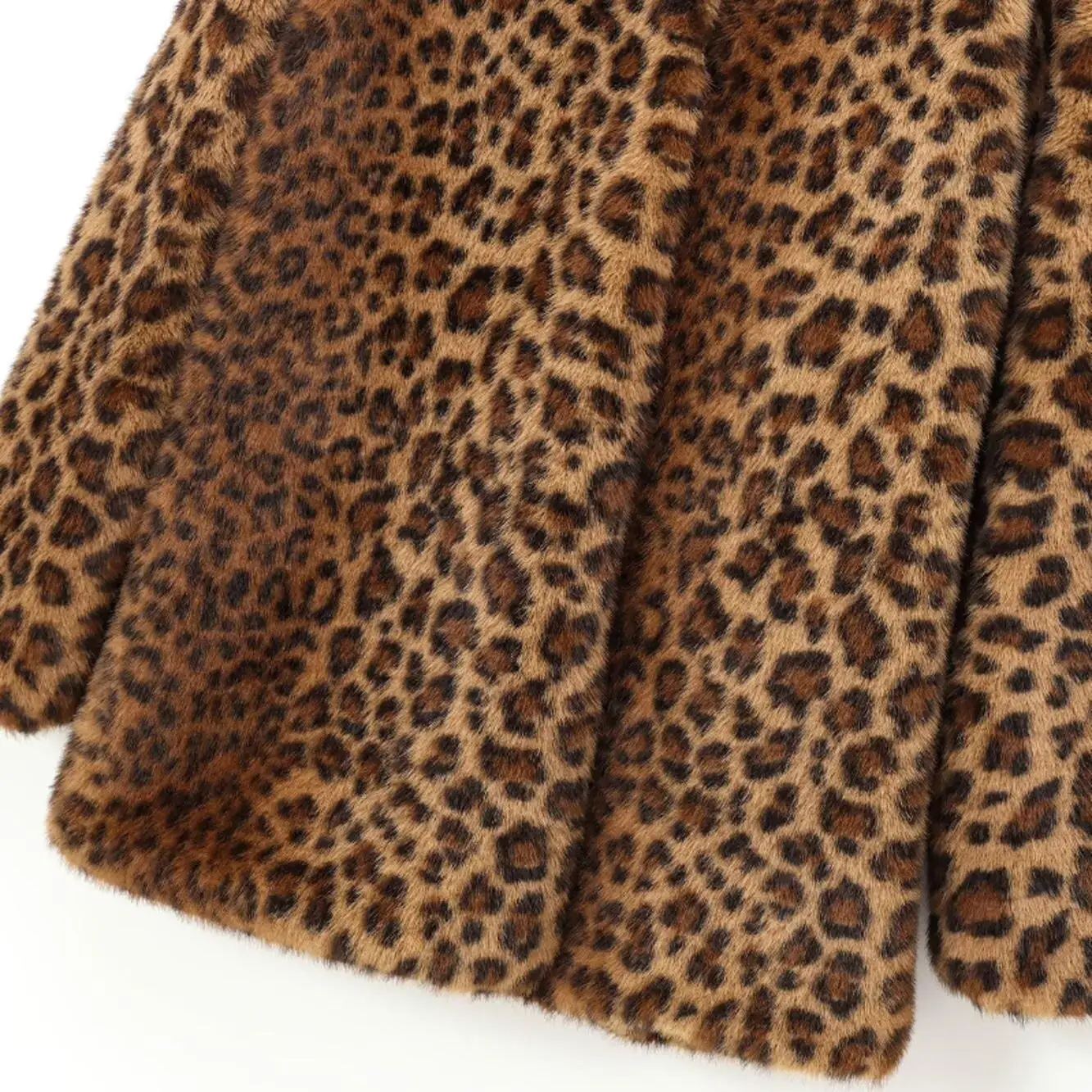 معطف نسائي جديد من JNLEAOG لفصل الخريف بنمط حيواني من الفرو الصناعي بأكمام طويلة وياقة مستديرة بأسلوب الشارع وقصة قياسية متوس...