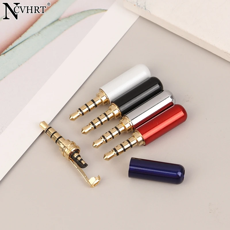 1pc 3.5 Mm Plug Audio Jack 4 Pole Gold Plated Earphone Adapter Socket For DIY Stereo Headset Headphone For Repair Parts