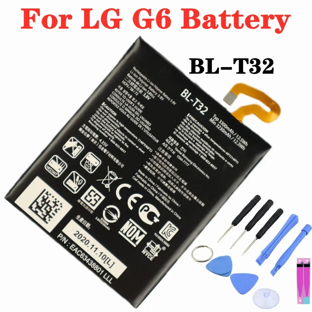 BL-T32 Battery For LG G6 G600L G600S G600K G600V US997 VS988 LS993 H873 H872 H871 3230mAh Phone Battery + Free Tools