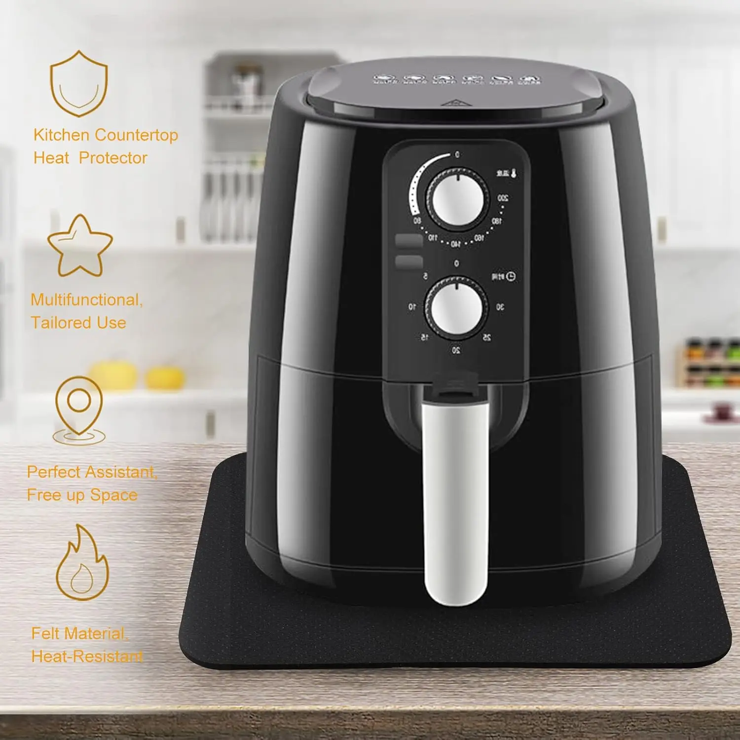 Heat Resistant Mat for Air Fryer, Heat Resistant Pad Countertop Protector Mat Coffee Maker Mat, Countertops with Sliding Toaster