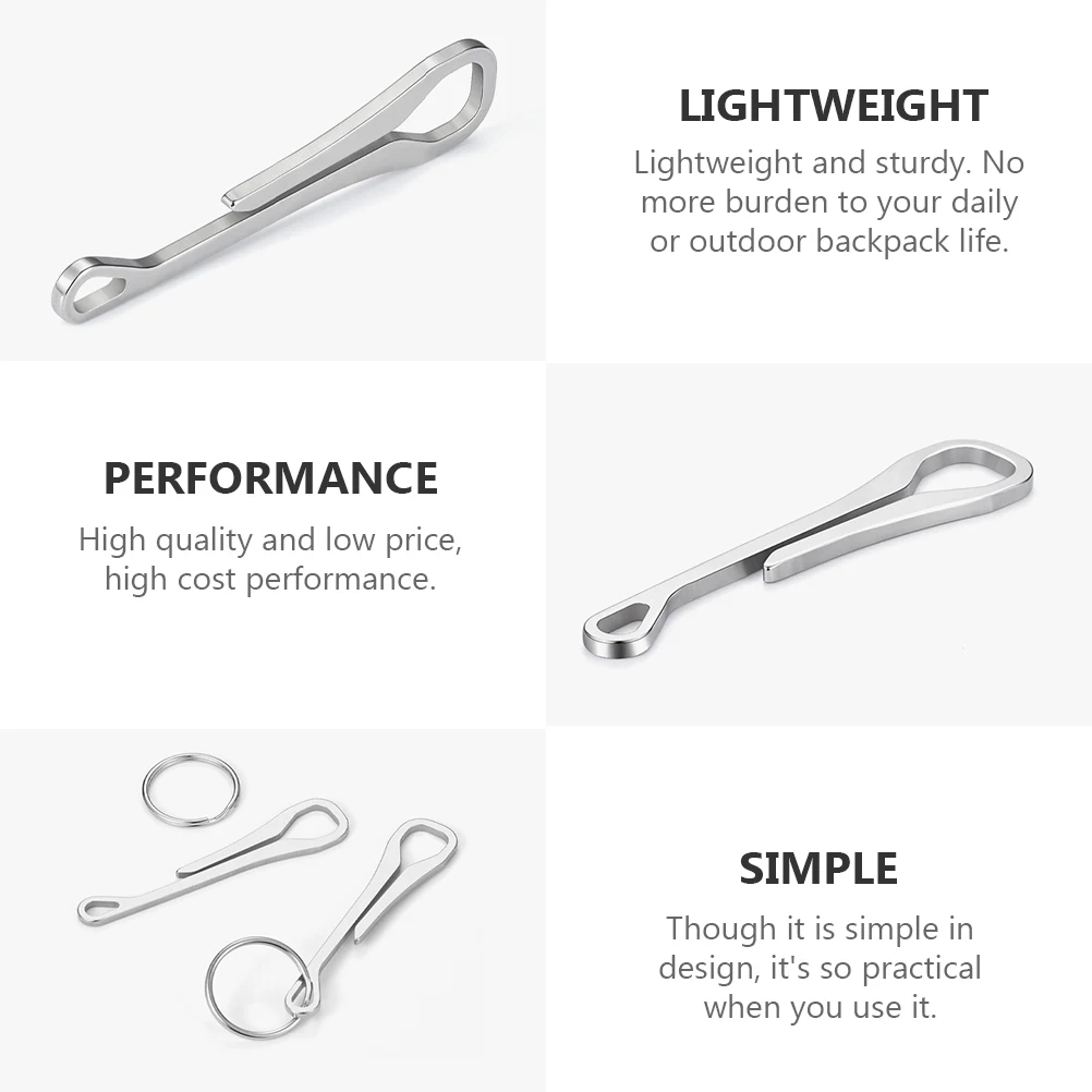 

2 Pcs Keychain Clip Durable Stainless Steel Carabiner Outdoor Buckles Quick Release Hanger Lightweight Lifetime Use