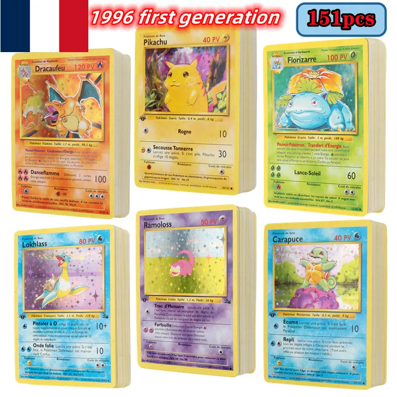 French Version 1996 Year Pokmon card first generation Charizard Pikachu Mewtwo Blastoise Collecting card toys 151Pcs boxed - AliExpress 26 French Version 1996 Year Pokmon card first generation Charizard Pikachu Mewtwo Blastoise Collecting card toys 151Pcs boxed - AliExpress 26
