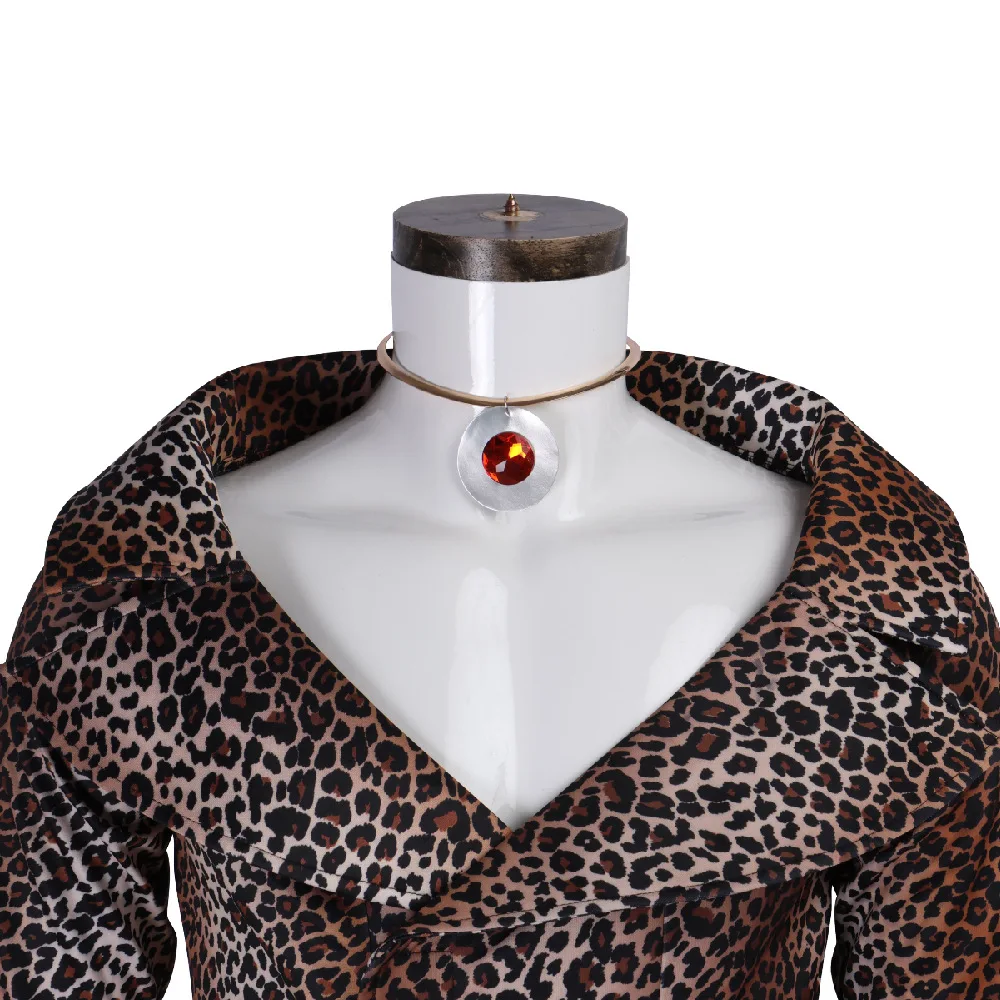 Ruby Rhod Cosplay Movie Fifth Element Costume Men Funny Leopard Jumpsuit with Accessories Halloween Party Host Disguise Uniform