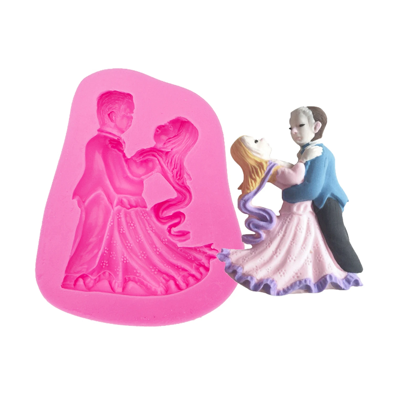 3D Romantic Couple Silicone Mold for Candle Gypsum Home Decor Wedding Gift DIY Supplies