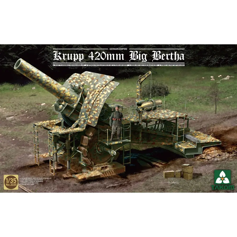 TAKOM 2035 1/35 German Empire 420mm Big Bertha Siege - Scale Model Kit