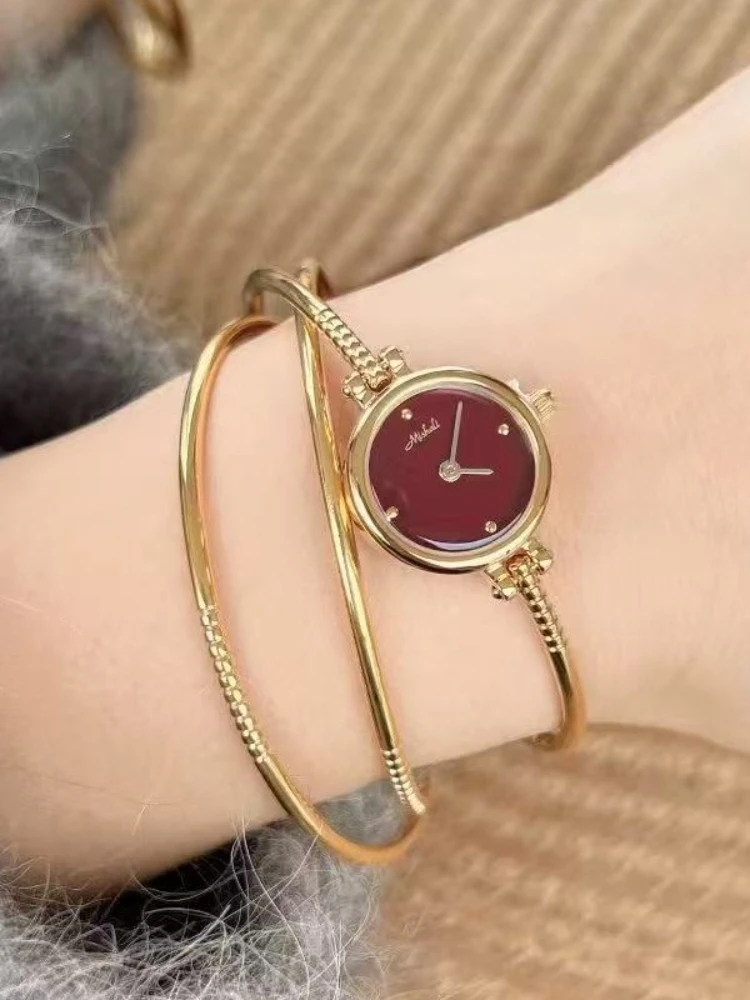 ساعة كوارتز بسوار ساعة عصرية للنساء بحزام فولاذي صغير نحيل وساعة احترافية للأعمال #2