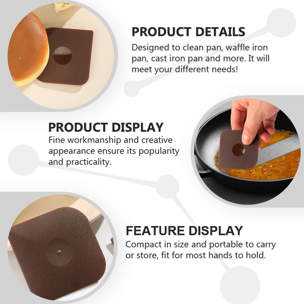 

6Pcs Plastic Pan Scrapers Compact Ergonomic Design Scraper for Nonstick Pans Grills Waffle Makers Kitchen Prep Tools