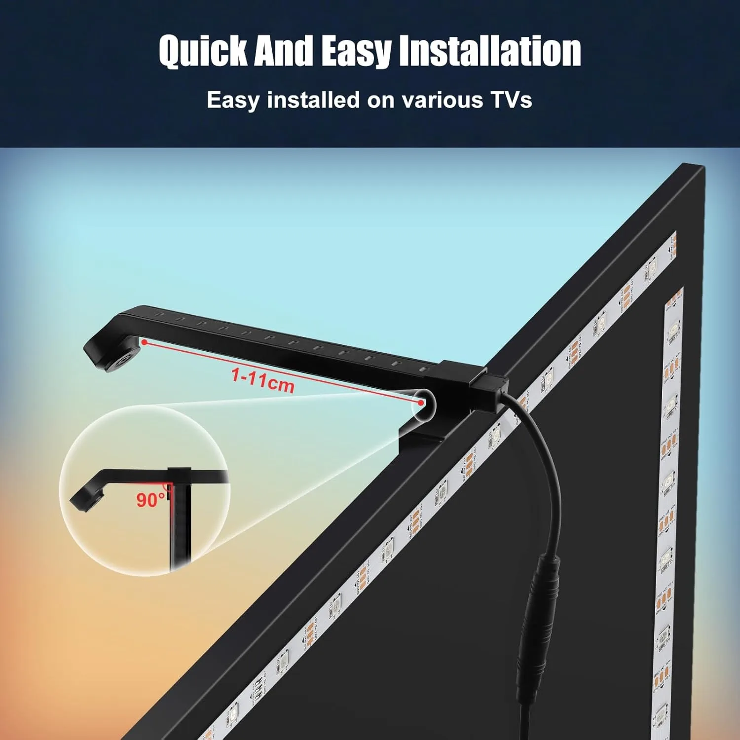 USB RGBIC Gaming Backlights for TV 55-65inch Monitor With 1080P Camera Sync Screen Back lights Strip Smart App PC Ambient Strip