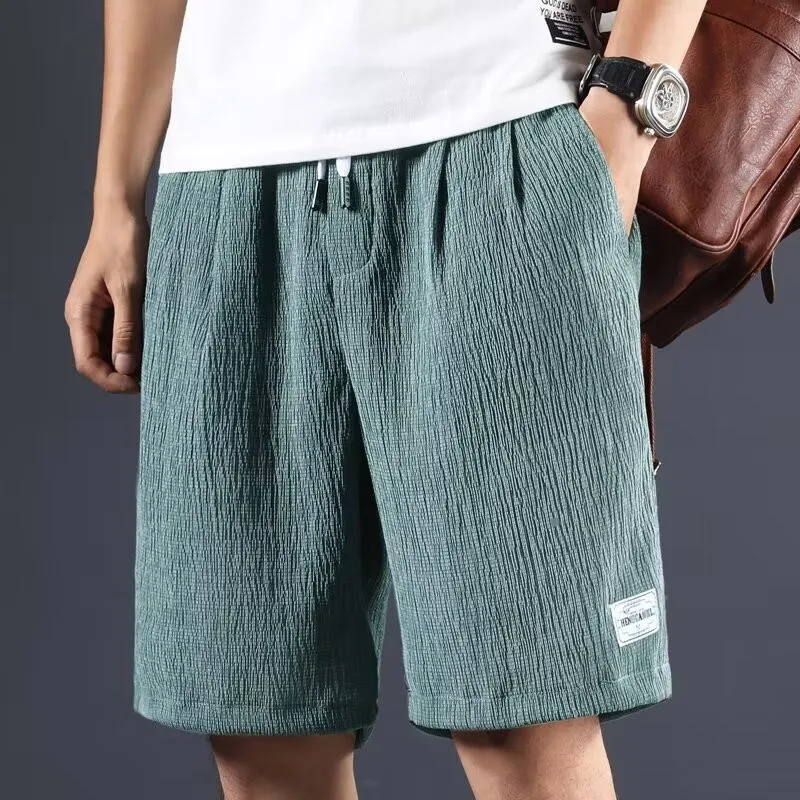 

Ice Silk Qui Dry Elastic Air Conditioning Men's Ultra Thin Breathable Casual orts Summer Large Size Sports mid Pants
