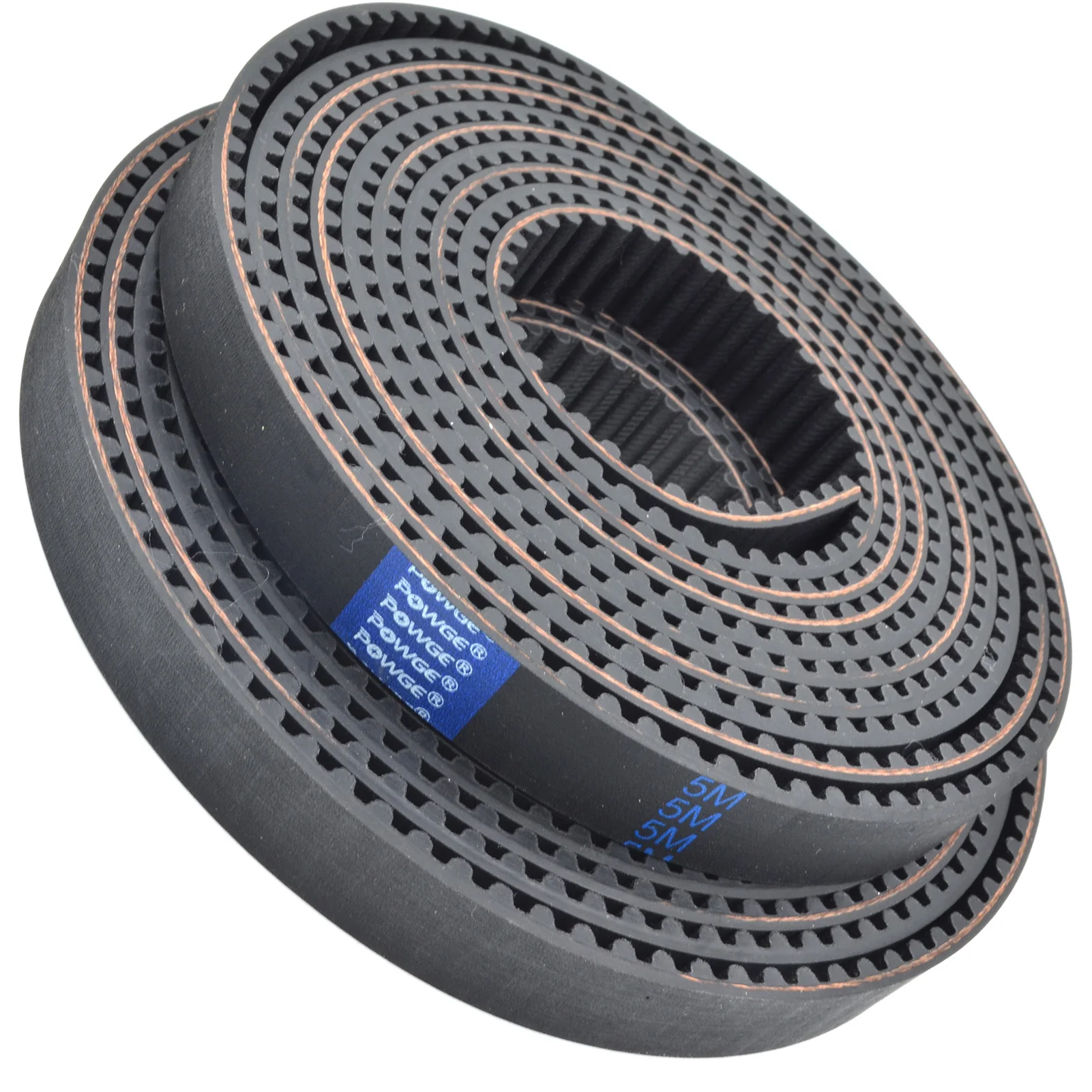 POWGE Neoprene PU HTD 5M Open Timing belt Width 9/10/12/15/20/25/30/35/40/50mm Polyurethane Steel Rubber fiberglass HTD5M pulley