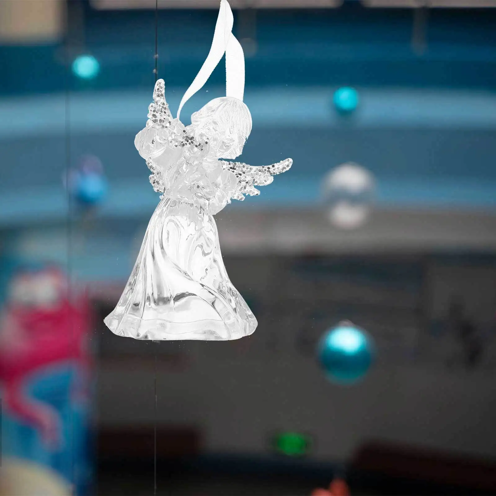 

2Pcs Acrylic Angel Hanging Ornament Christmas Tree Decoration Xmas Holiday Party Decor Hanging Angels Ornament