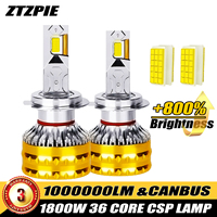 ZTZPIE 6500K HB3 HB4 9005 9006 H1 H7 H4 H11 Bulb Canbus Led Lamp CSP 9570 Power Car Headlight Light Fog Light 1800W 1000000LM