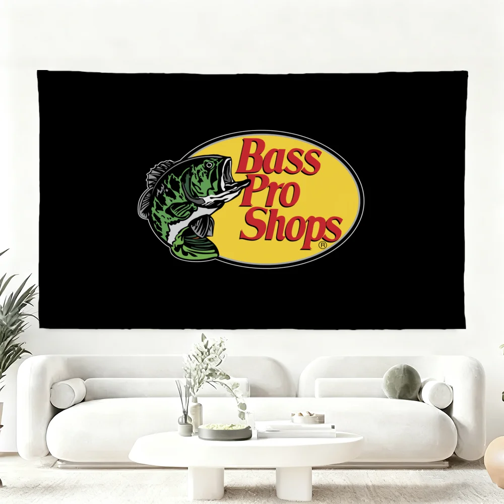 Bandera de la marca de pesca Bass-P-pro, decoración festiva duradera para exteriores e interiores, diseño clásico, bandera para pared de habitación