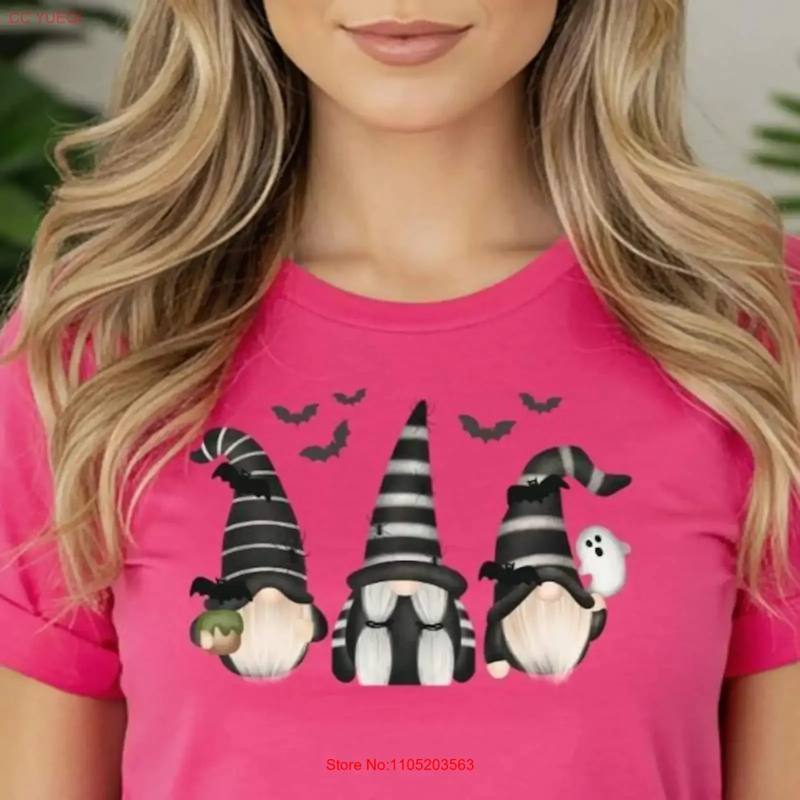 القوطية غونك هالوين تي شيرت مخيف جنوم مع الخفافيش خمر غسلها عادية للجنسين موضة امتدت الشارع الشهير أوم #1