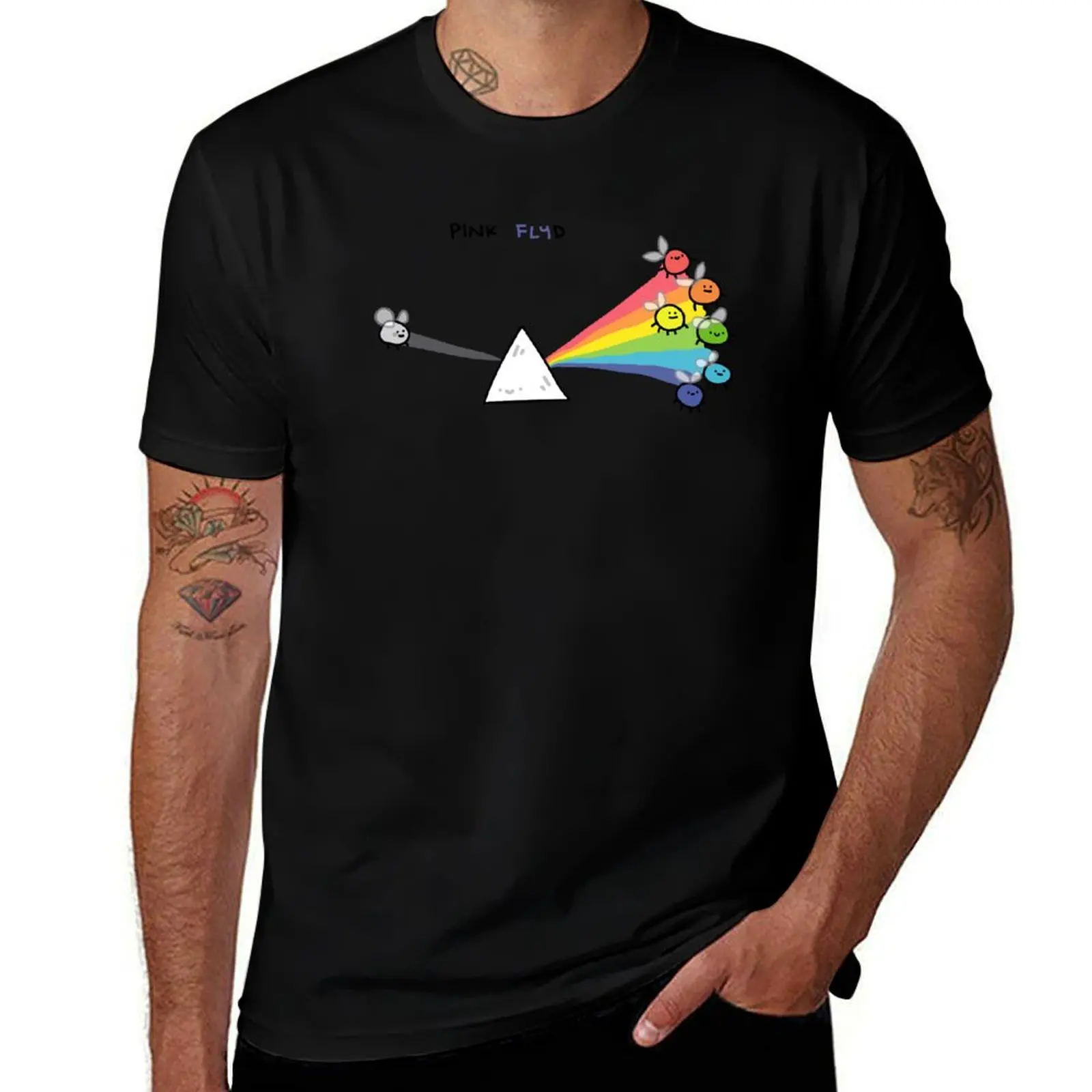 prism flies T-Shirt Classic Crew Neck Cotton T-Shirt