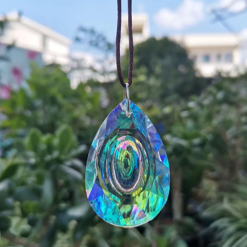 Crystal Prism Suncatcher Hanging Pendant Chandelier Prisms Beads Lamp Part Garden Decoration Sun Catcher DIY Shinning Garland