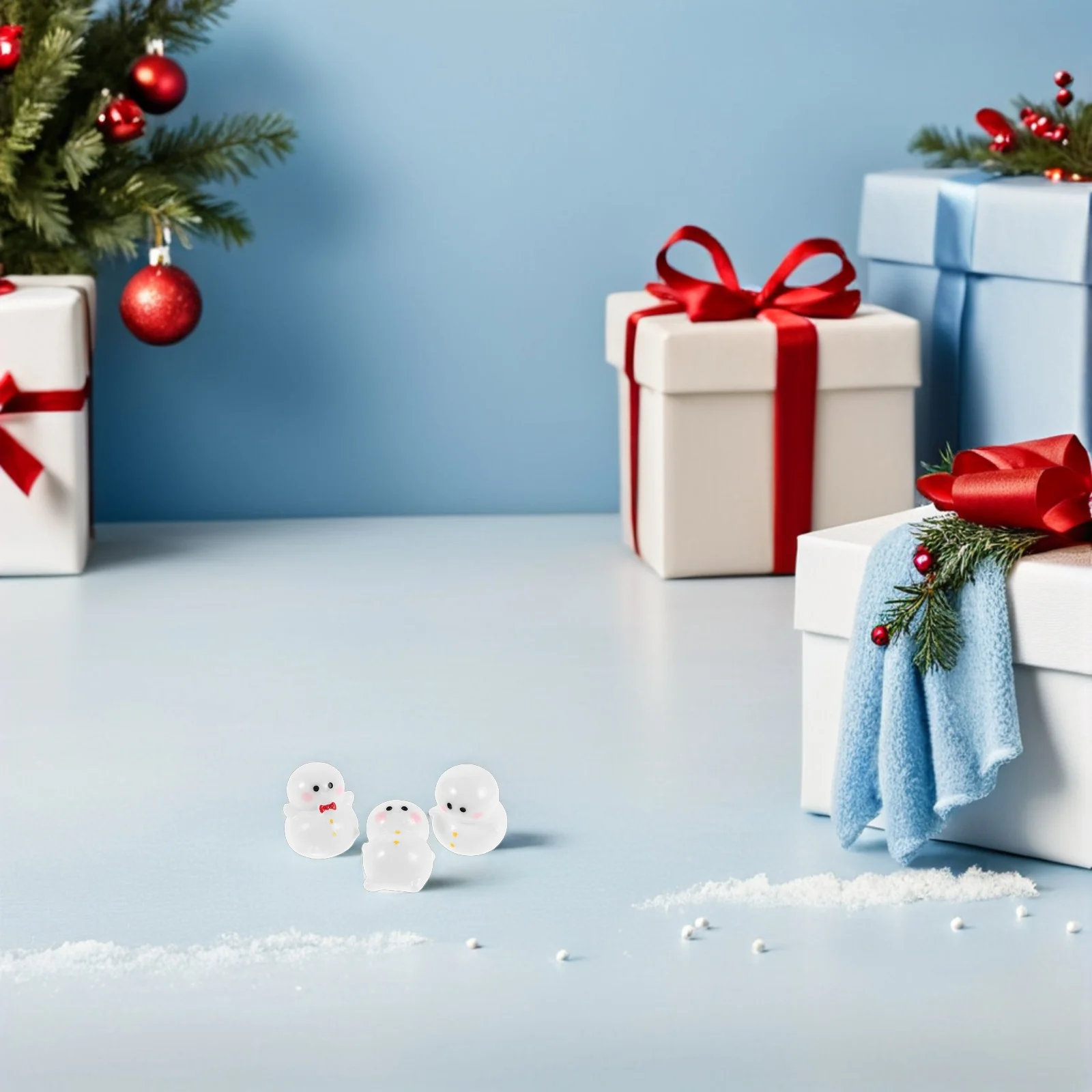 

18Pcs Snowman Tabletop Decorations Mini Resin Winter Tiny Statues Christmas Micro Landscape Fairy Garden Ornaments