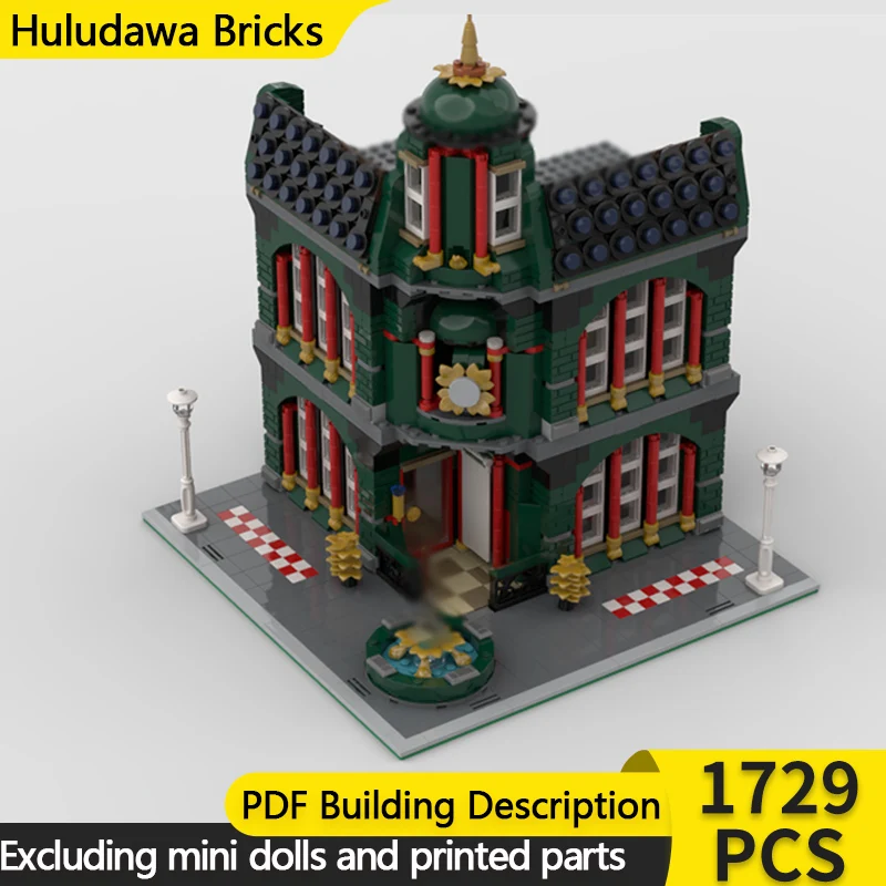 

City Street View Model MOC Building Bricks Street Corner Pub Modular Technology Children Holiday Gifts Assemble Toys Suit