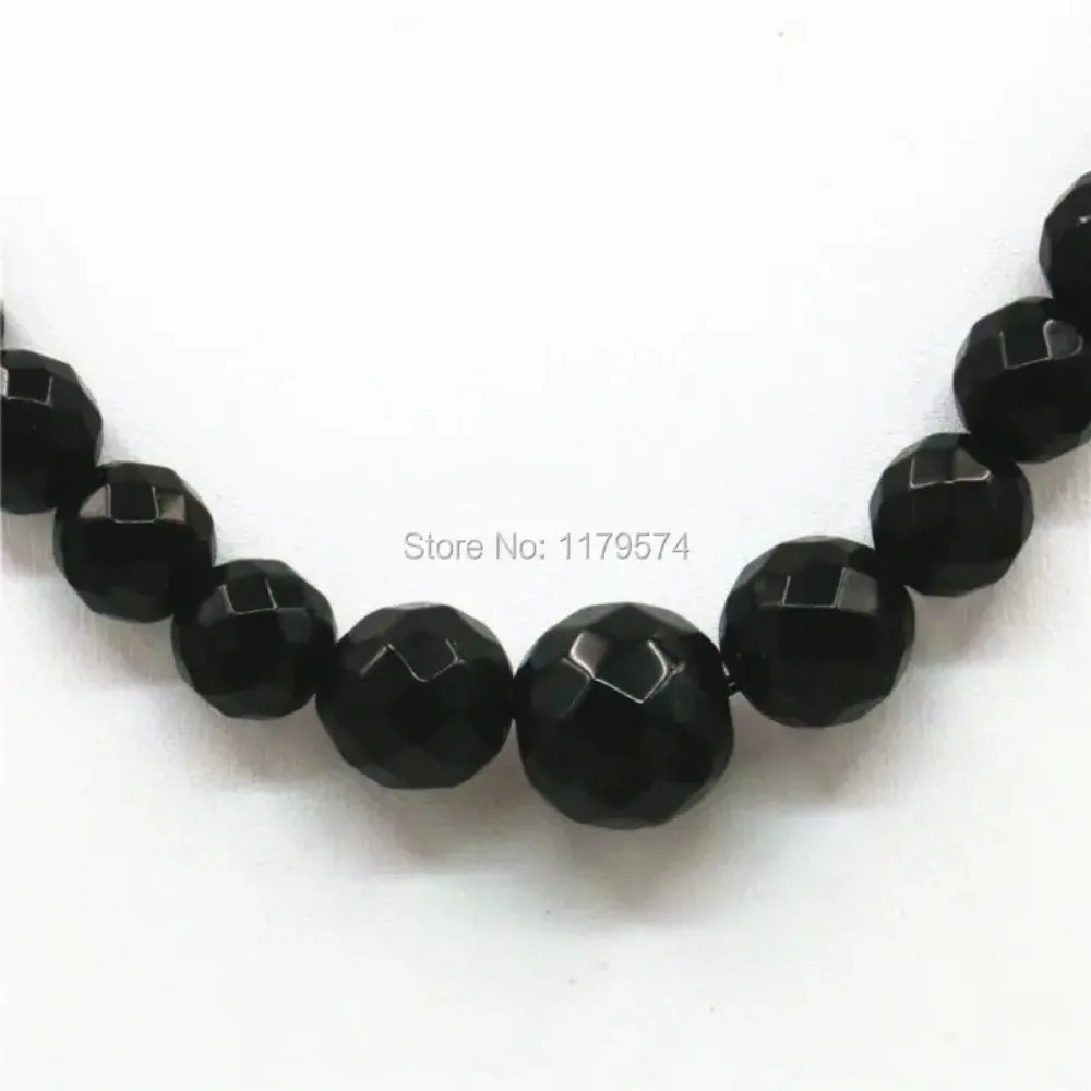 6-14mm Accessories Black Onyx Tower Necklace Chain Women Girls Christmas Gifts Stone DIY Faceted Fashion Jewelry making Design