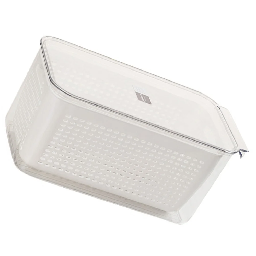 

Food Storage Box ABS Preservation Fruit Vegetable Drainage Container Compact Sealed Fridge Fresh Box Drainage Container