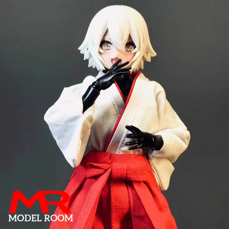 1/12 스케일 일본 미코 의상 기모노 옷 모델 6인치 로만키 달팽이 껍질 병사 액션 피규어 바디 인형용