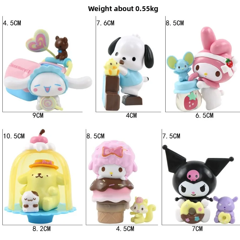 Sanrio – boîte aveugle colorée, série amusante, mélodie Pacha Dog Kulomi, cadeau pour fille