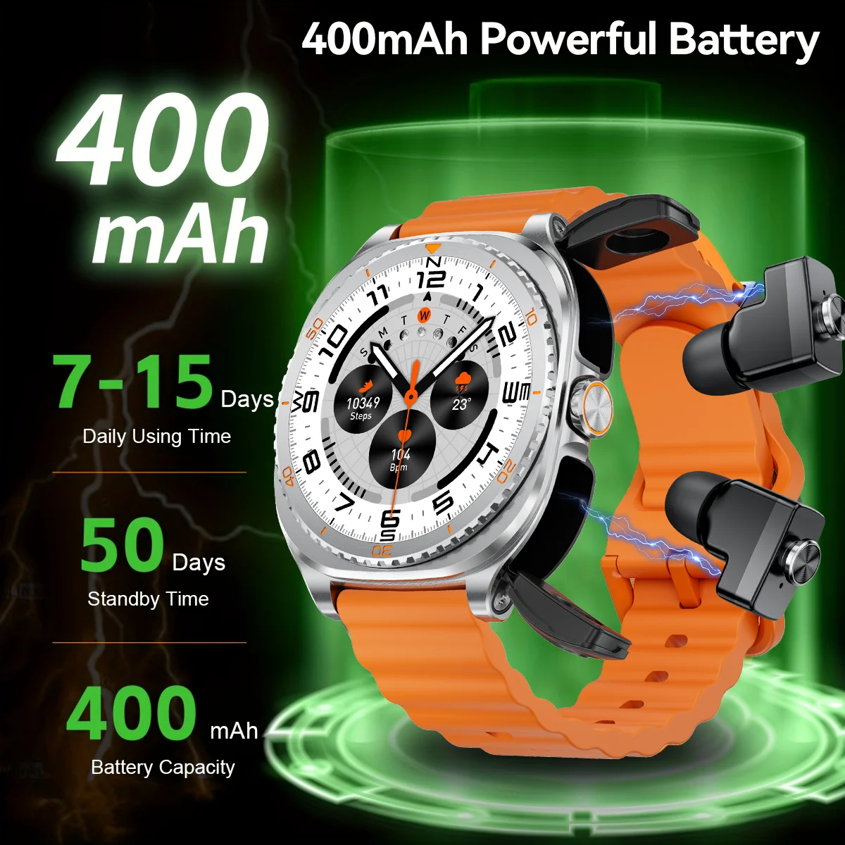 TWS 2in 1 Smart Watch with Headphones Sports Watch Bluetooth Headset Call Watch Men Health Monitor NFC Women Smartwatch Earbuds view 6