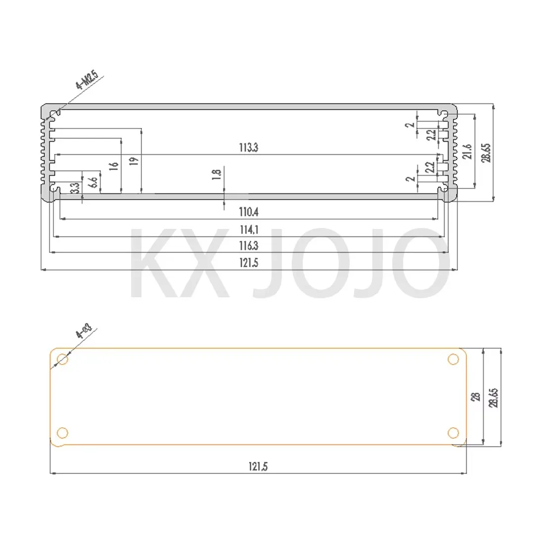 Aluminum Enclosure 122*29*100/150mm Waterproof Box Split Type Cooling Case Electronic Box DIY Power Housing Instrument