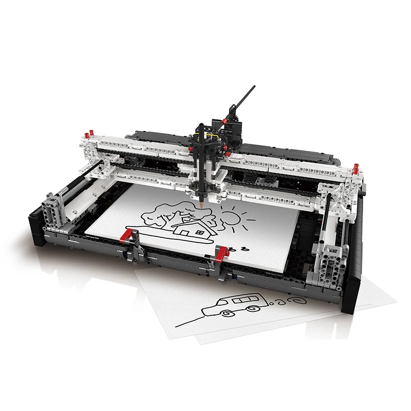 Máquina de pintura eléctrica creativa, bloques de construcción mecánicos de alta tecnología, modelo de potencia modificada, juguetes de ladrillos compatibles con LEGO