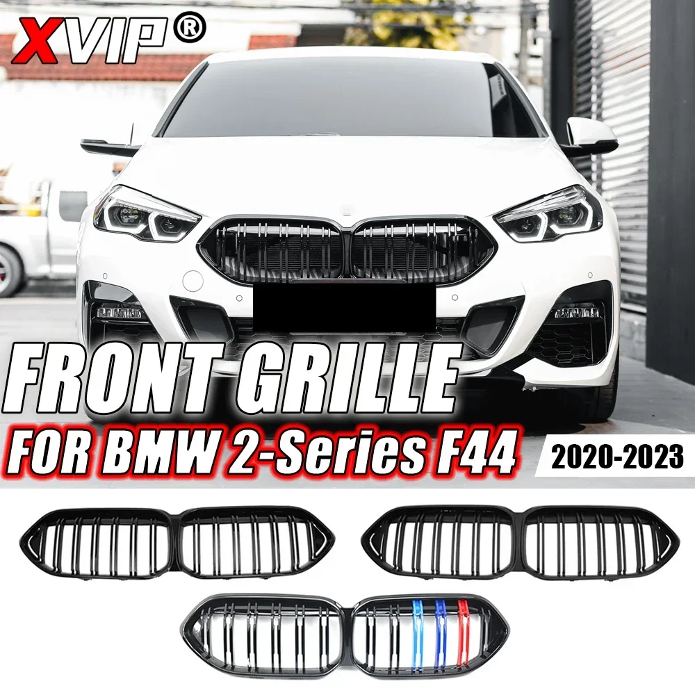 XVIP Dual Slat Front Racing Grilles For BMW 2 Series F44 2020-23 228i 220i Gloss Black Single Line Style Upper Grill Accessories