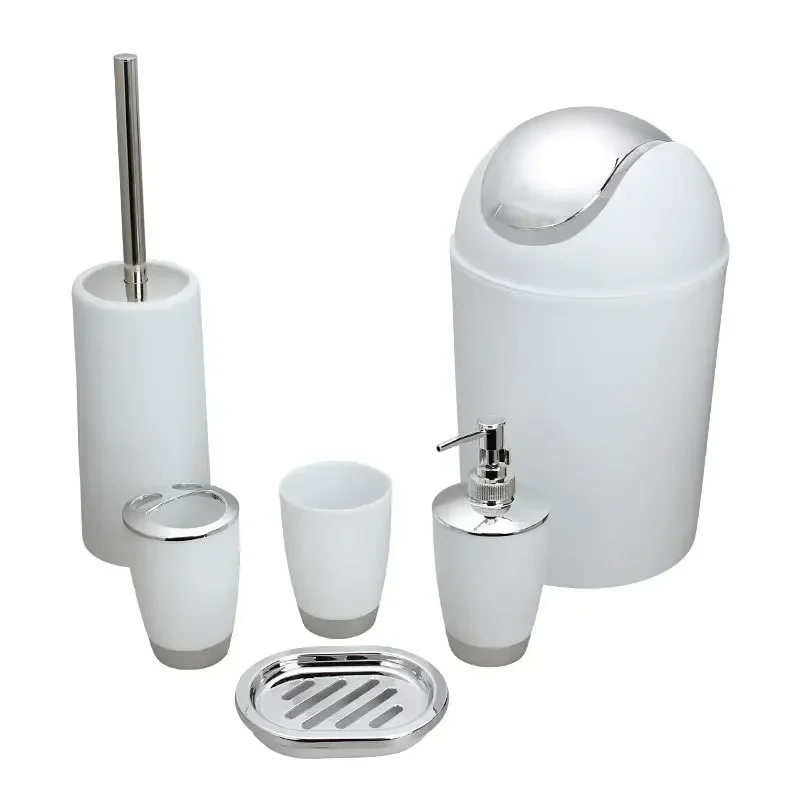 Bathroom Accessories Set Designer Soap Lotion Dispenser Toothbrush Holder Soap Dish Tumbler or Pump Bottle Cup Toilet Brush