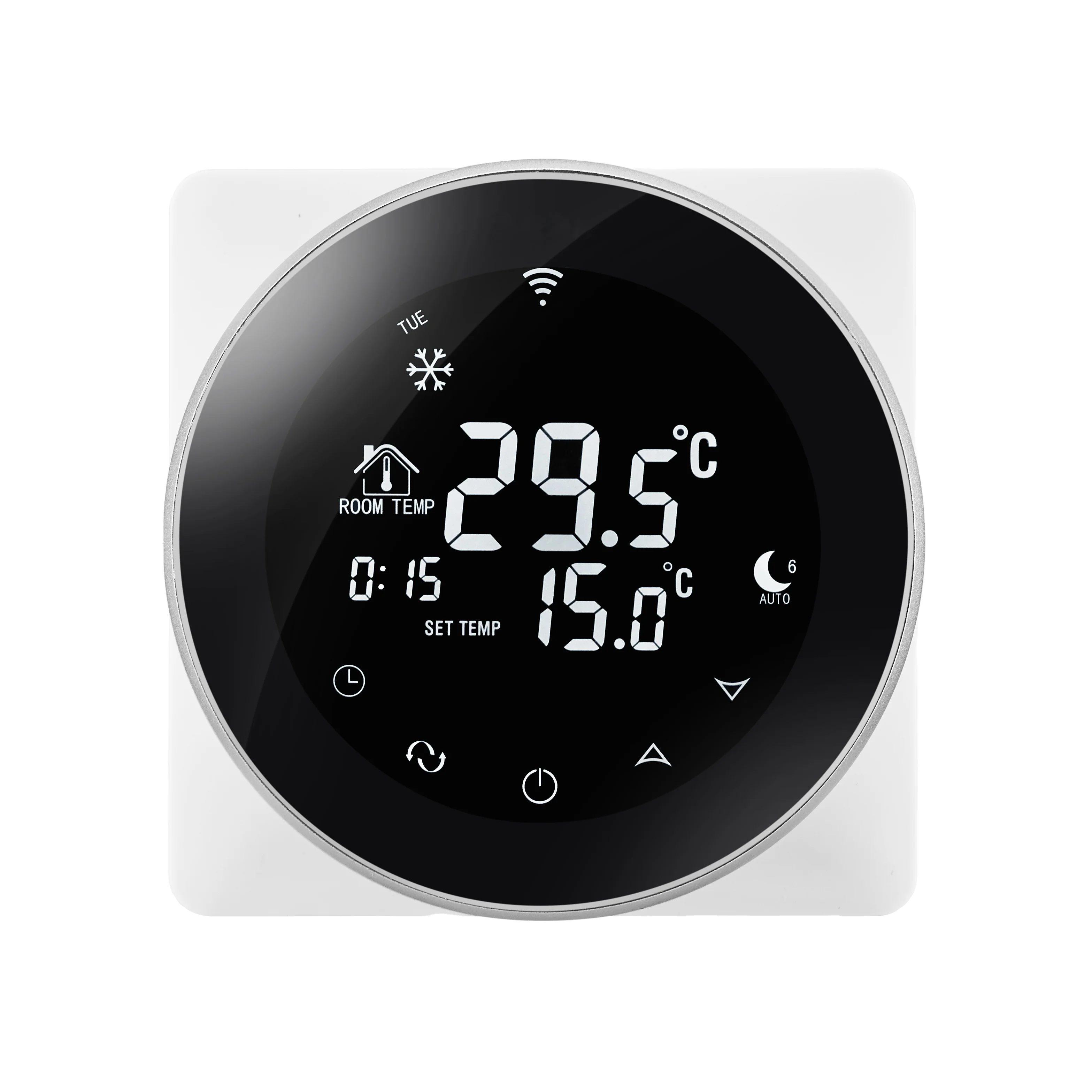 

Round Shape Touch Screen Temperature Controller WIFI Thermostat Floor Heating Compatible Wqith