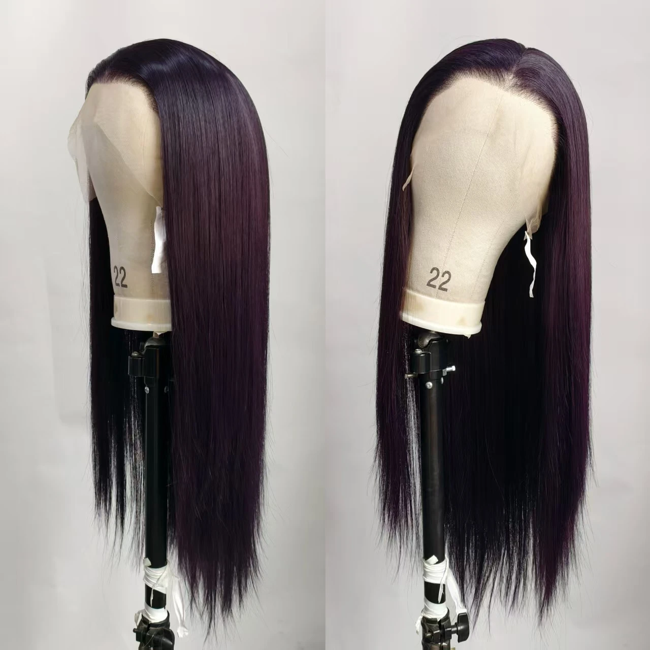 

Dark Purple Lace Front Wig Synthetic Heat Resistant Fiber Wig Glueless with Pre Plucked Natural Hairline Wear and Go Wig