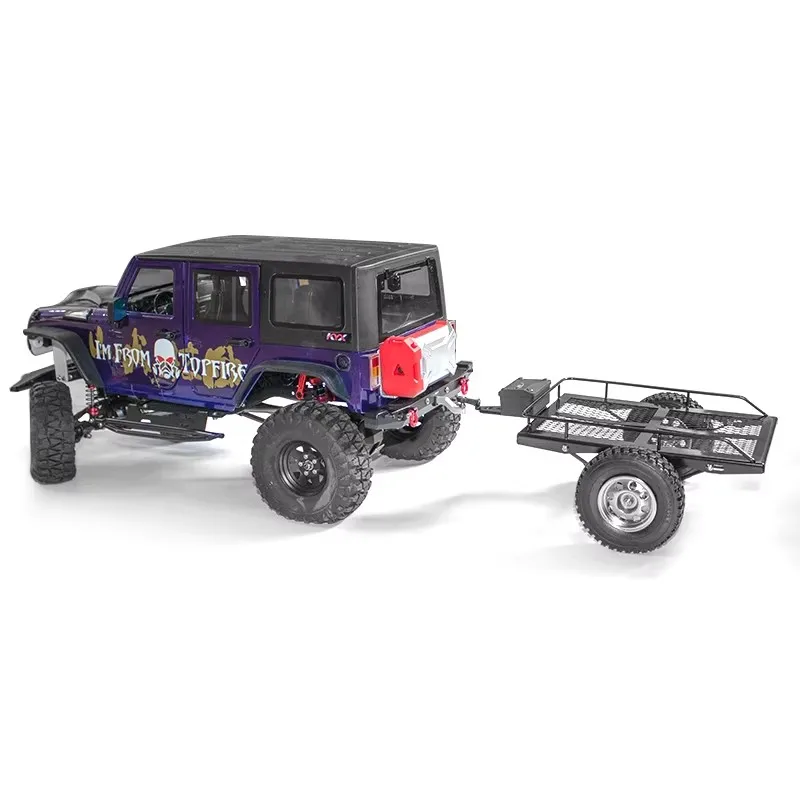 Simulazione Auto da Arrampicata Piccolo Rimorchio Fai da Te Adatto a 1/10 D90 SCX10 90046 Fai da Te in Metallo Piccola Auto Piatta