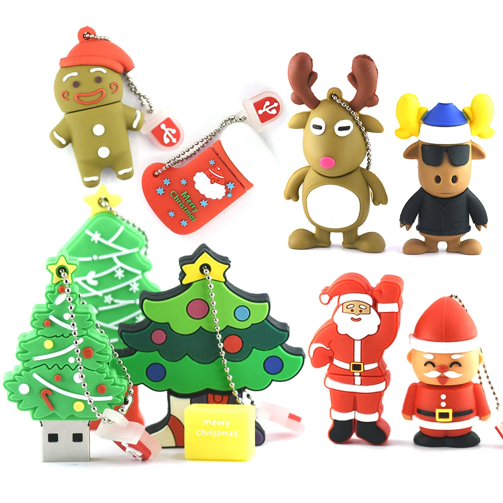 cute Santa Claus usb flash drive 4GB 8GB 16GB memory stick 32GB 64GB cartoon snow boots 128GB U disk Christmas gift pen driv