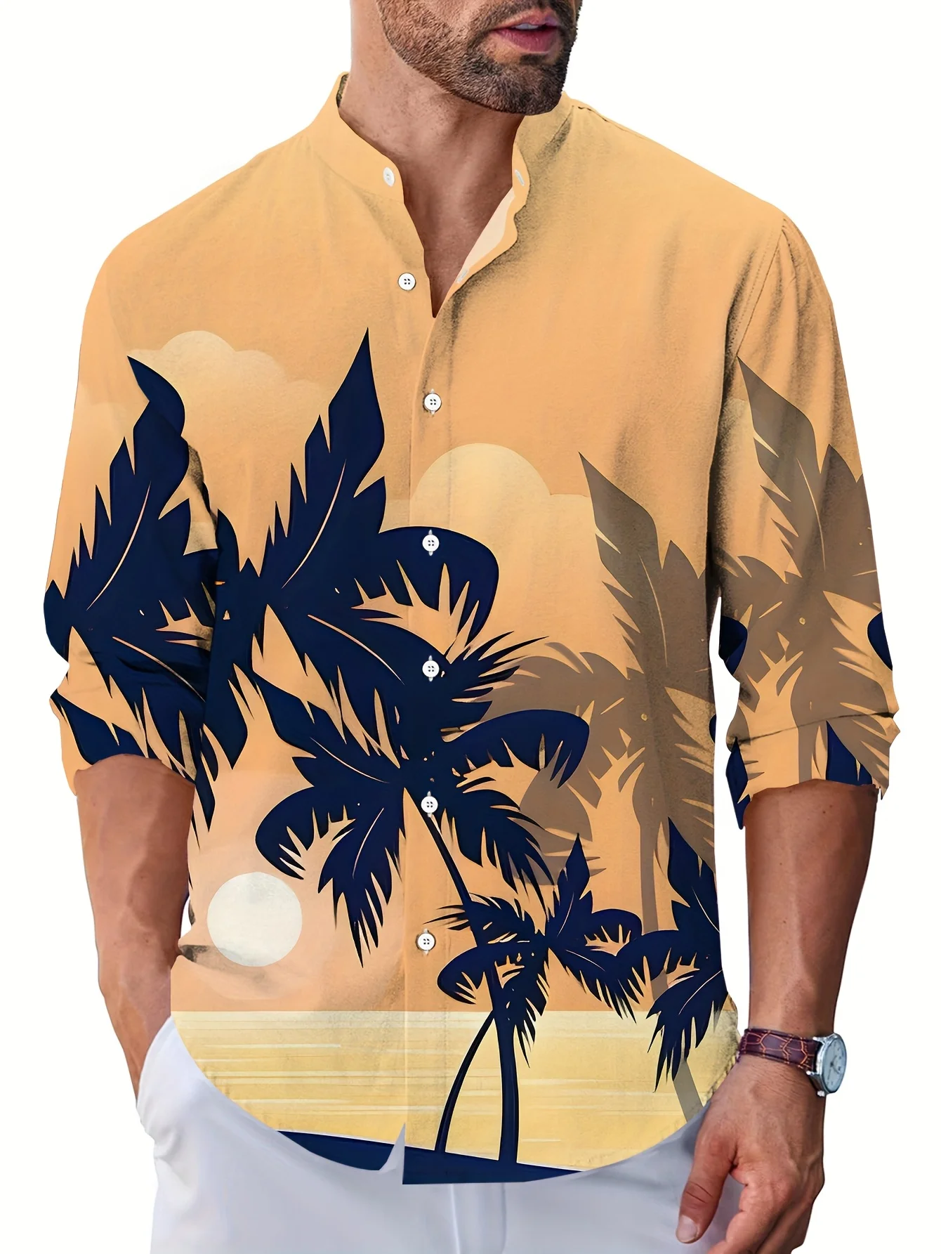 Men's spring and autumn casual long sleeve shirt handsome fashion and versatile new men's top