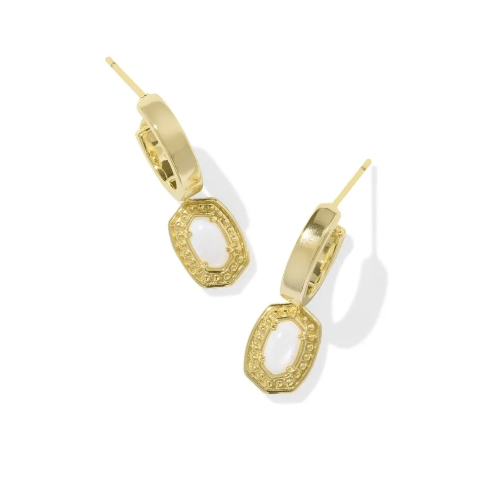 

VKVVA Fashion KS Jewelry Geometric Gold-plate White Resin Dangle Earrings for Women Girls Unique Birthday Gifts