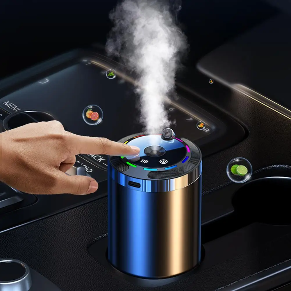 Smart Car Aroma Diffuser Humidifier | Auto On/Off with Car Start | 50ml Osmanthus Floral Scent Included Car Air Freshener