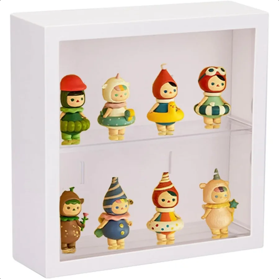 

Clear Display Case for Figures Square WallMounted Doll Storage Box Adjustable Display Stand with Door Dust and Moisture Proof S